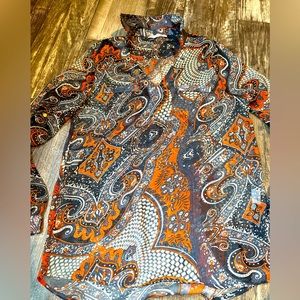 Grifflin Paris printed sheer blouse